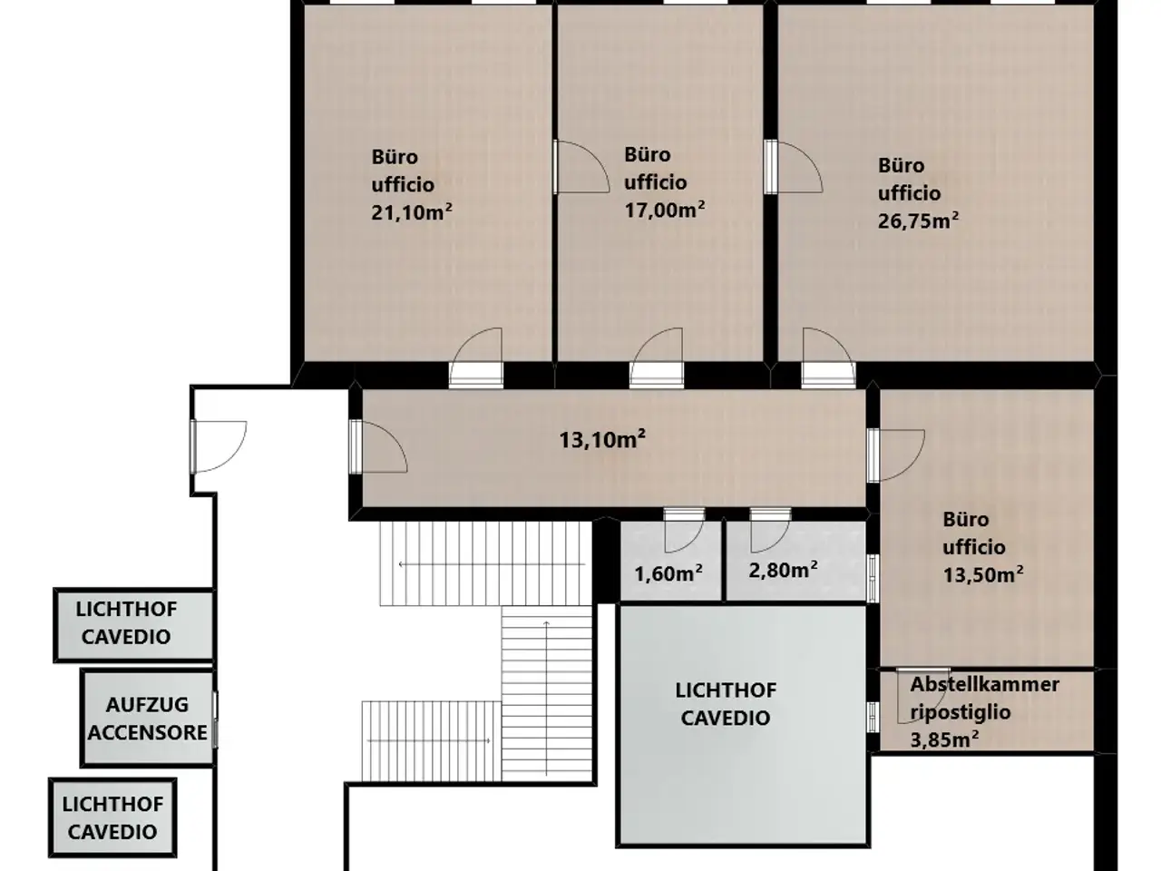 Ufficio in Via Cassa di Risparmio - SparkassenstraßE, Bolzano, {3} - Planimetria 1