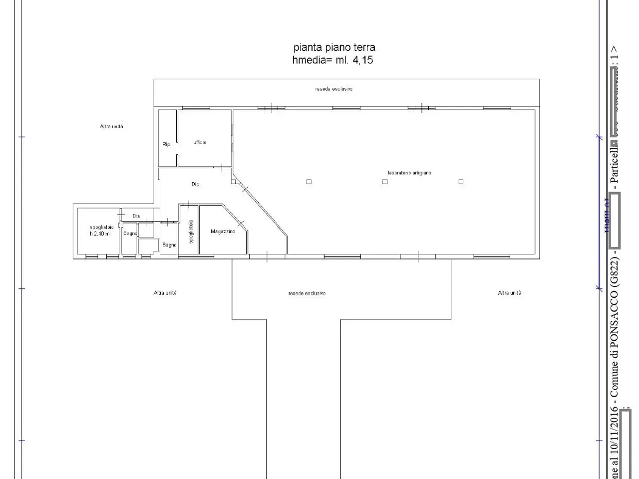 Esercizio commerciale in Via Giuseppe di Vittorio Snc, Ponsacco, {3} - Planimetria 1