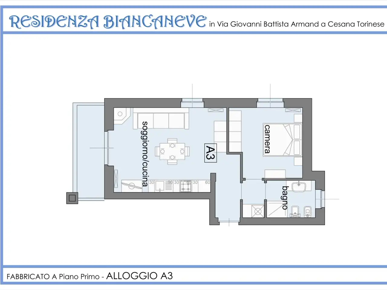 Bilocale in vendita, Piazza Fraiteve 5, Sestriere - Planimetria 1