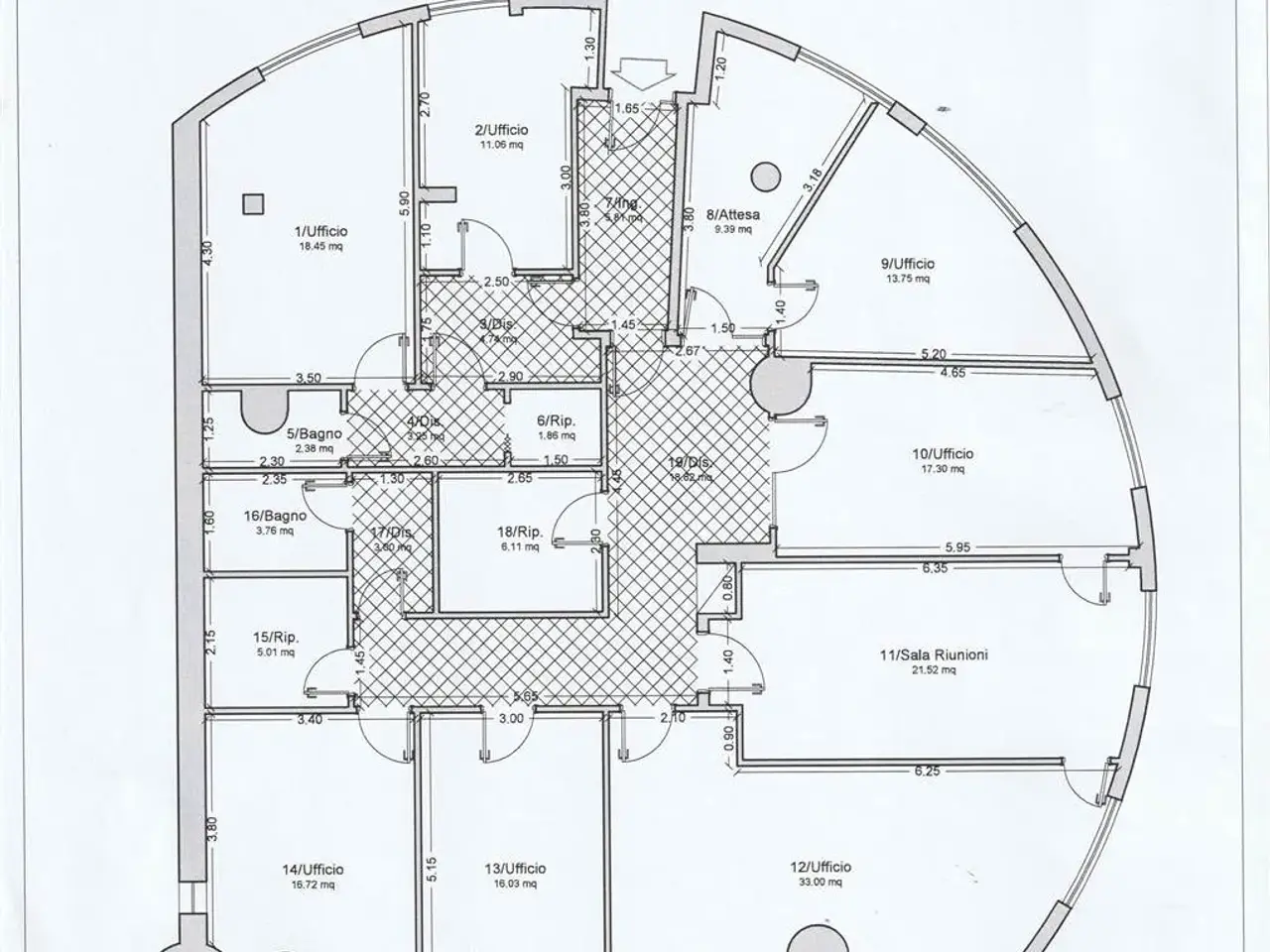 Ufficio in Piazza Rosselli, Grosseto, {3} - Planimetria 1