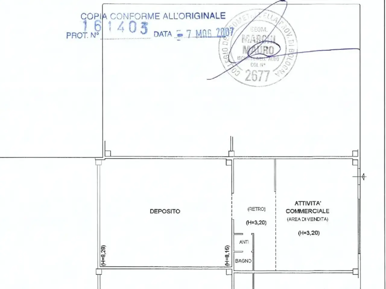 Negozio in Via 1'Maggio 3, Granarolo Dell'Emilia, {3} - Planimetria 1
