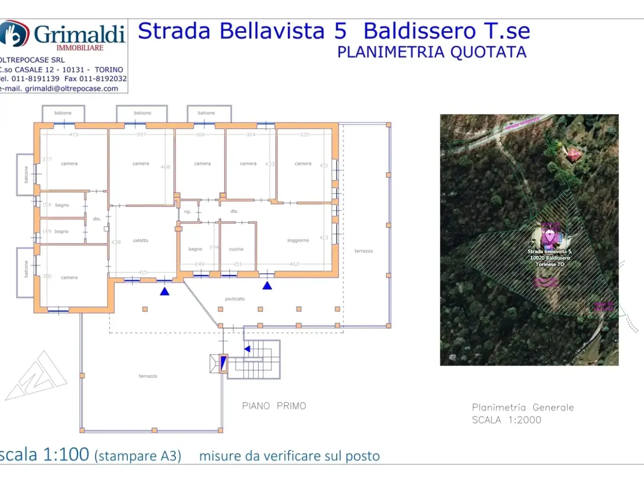 Hotel in Strada Bellavista 5, Baldissero Torinese, {3} - Planimetria 1
