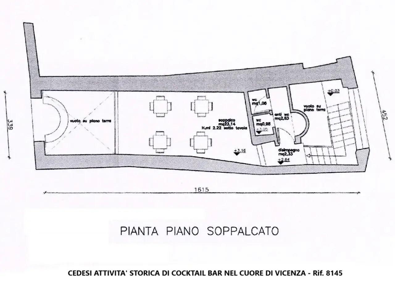 Bar in Piazza dei Signori, Vicenza, {3} - Planimetria 1