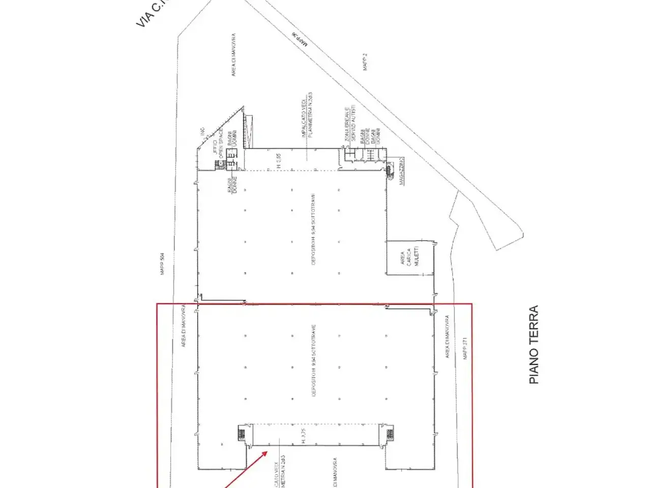 Capannone in Via per C.Na Conighetto, Settala, {3} - Planimetria 1