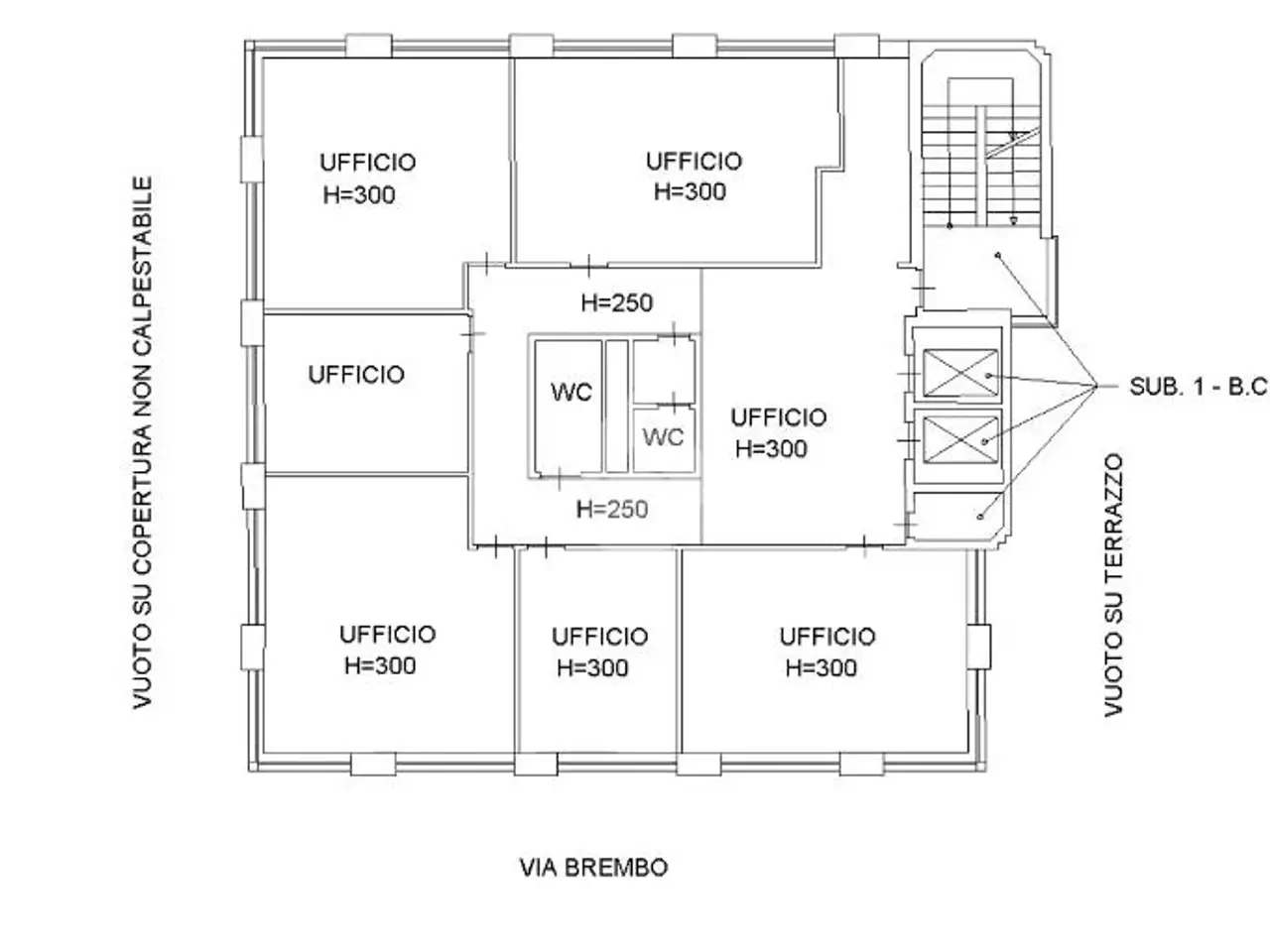 Ufficio in Via Brembo, Milano, {3} - Planimetria 1