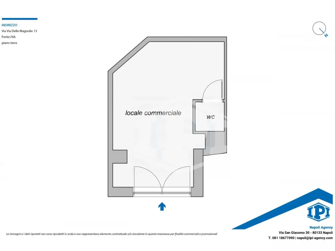 Negozio in Viale delle Magnolie 13, Portici, {3} - Planimetria 1