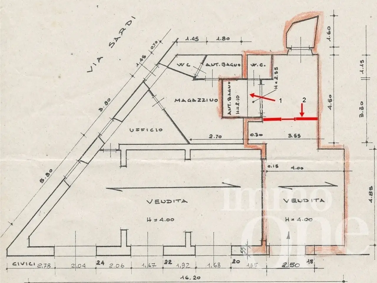 Capannone in Via Ricasoli, Livorno, {3} - Planimetria 1