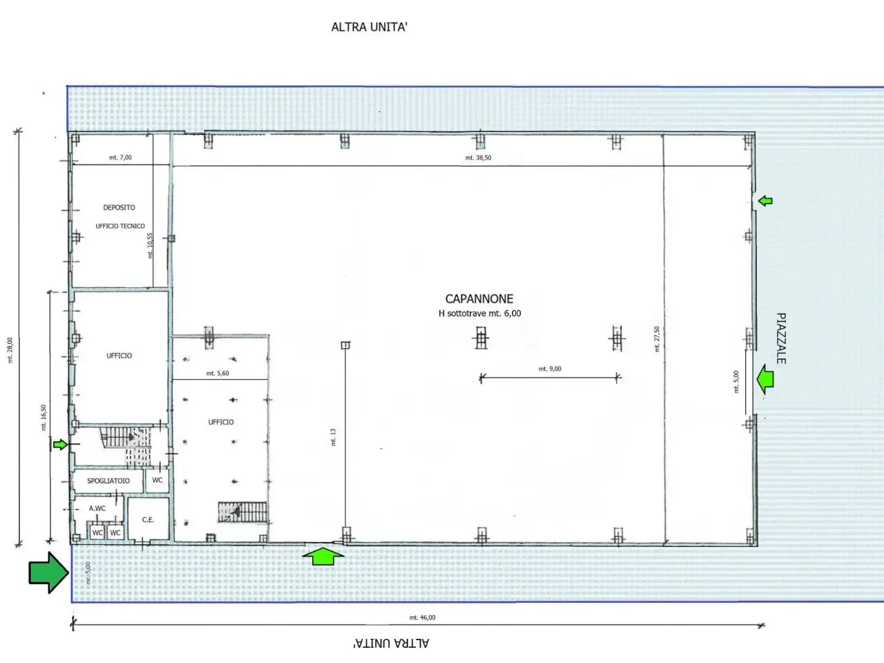 Capannone in Via Sansovino 205 Int. 1, Torino, {3} - Planimetria 1