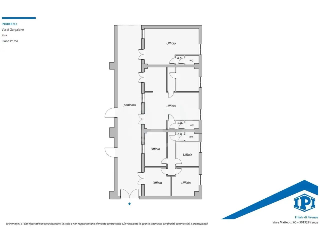 Ufficio in Via di Gargalone Snc, Pisa, {3} - Planimetria 1