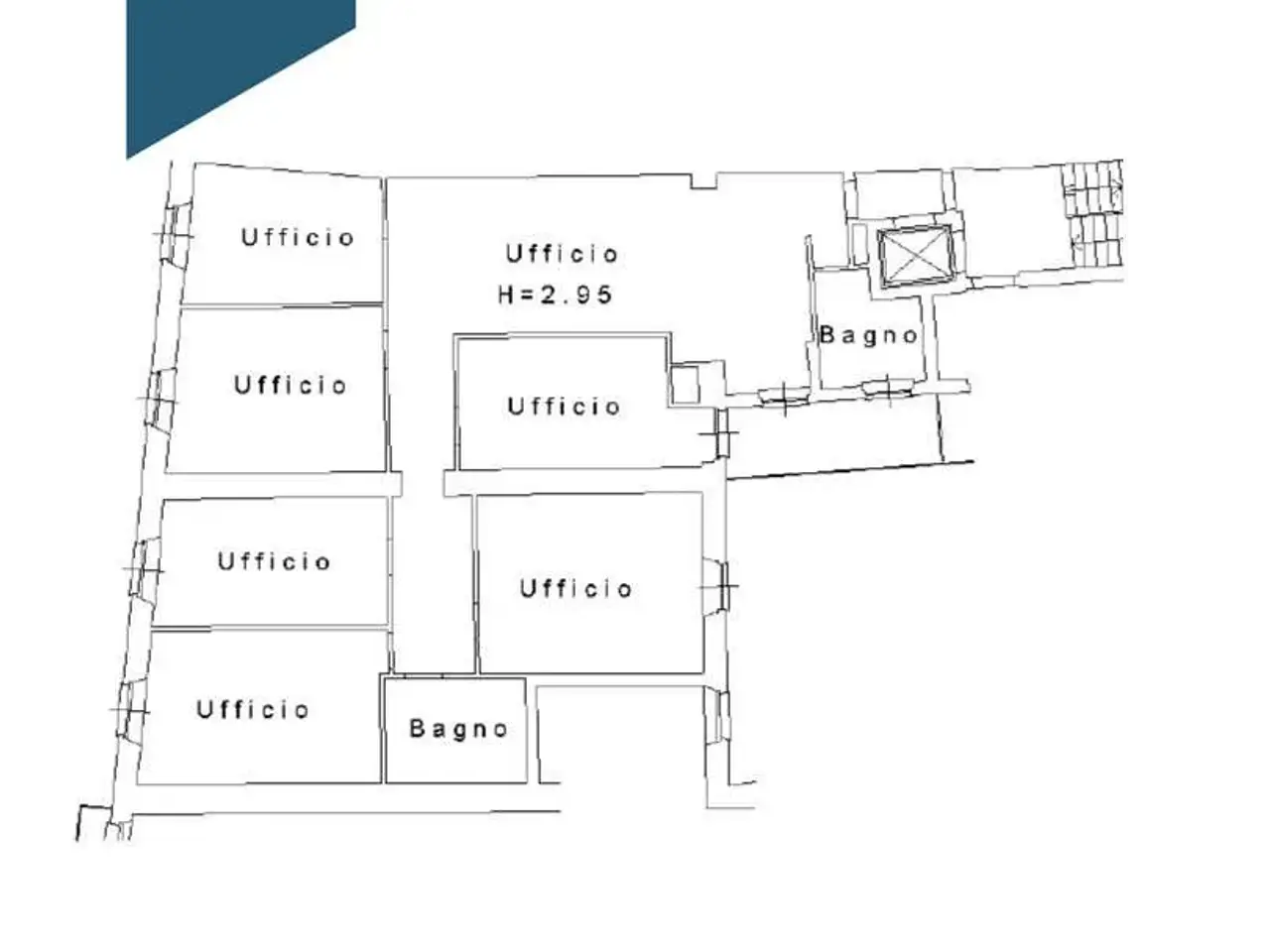 Ufficio in Piazza Cavalli  1, Piacenza, {3} - Planimetria 1