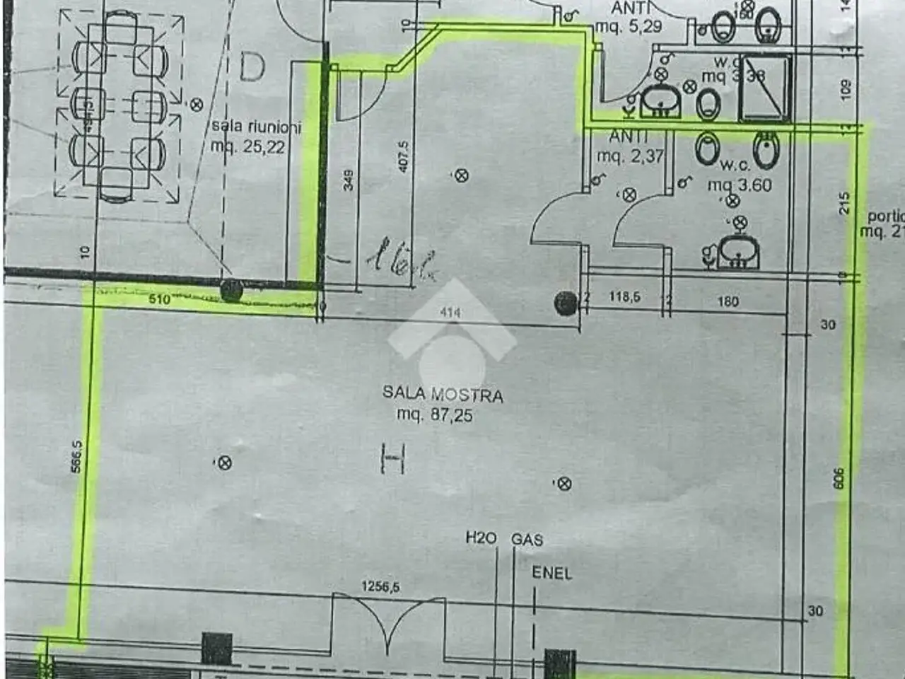 Ufficio in Via Antonio E Leonida Valentini 13, Rimini, {3} - Planimetria 1
