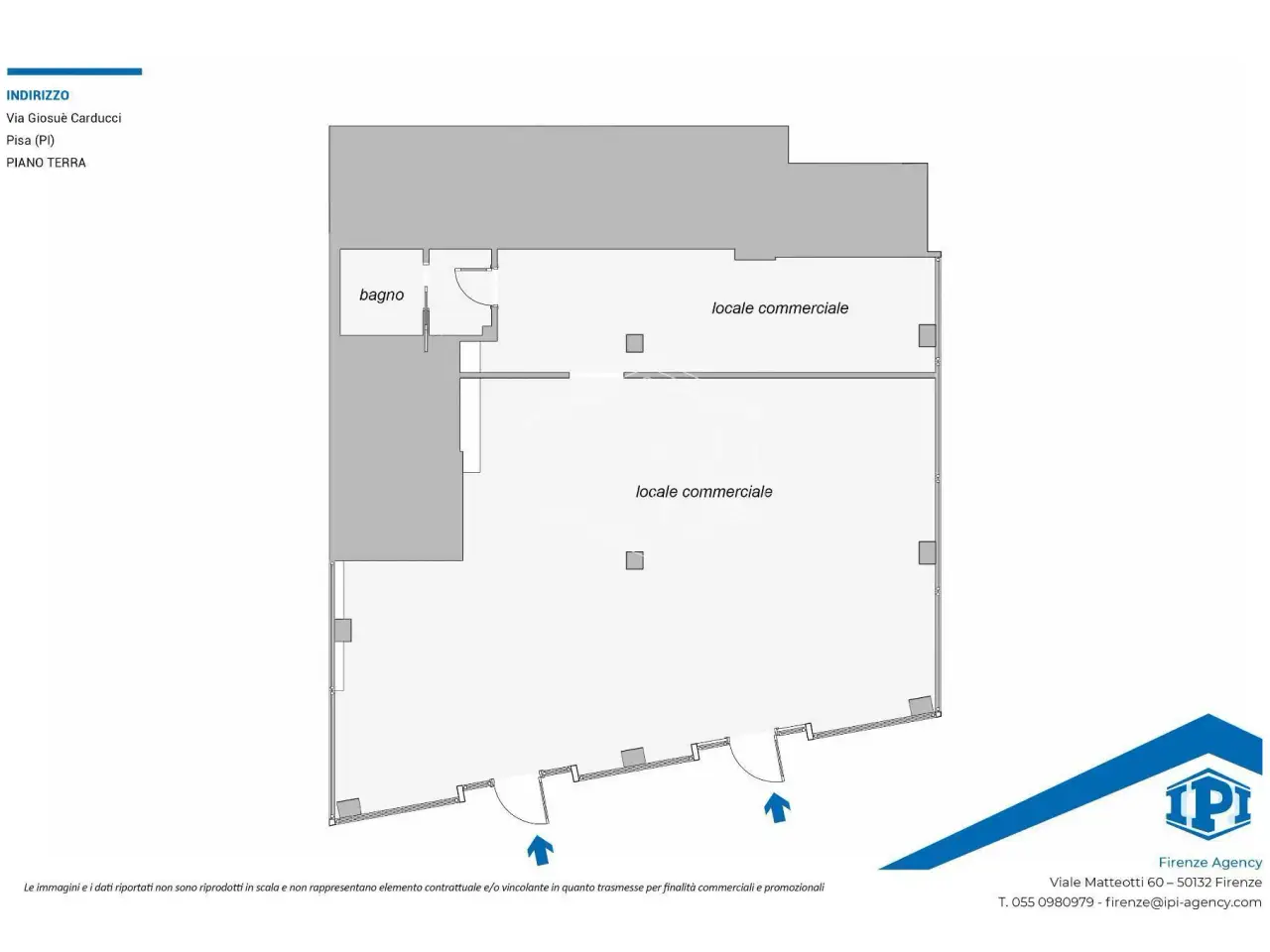Negozio in Via Giosuè Carducci Snc, San Giuliano Terme, {3} - Planimetria 1