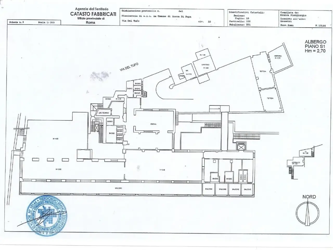 Albergo in Viale Madonna del Tufo 32, Rocca Di Papa, {3} - Planimetria 1