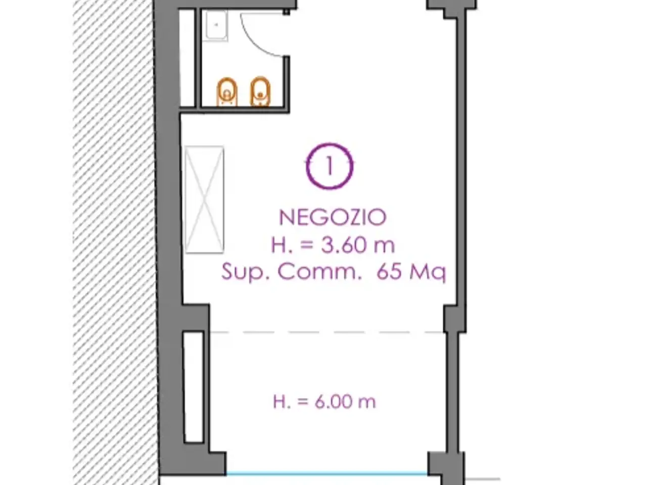 Negozio in Piazza Togliatti, Scandicci, {3} - Planimetria 1