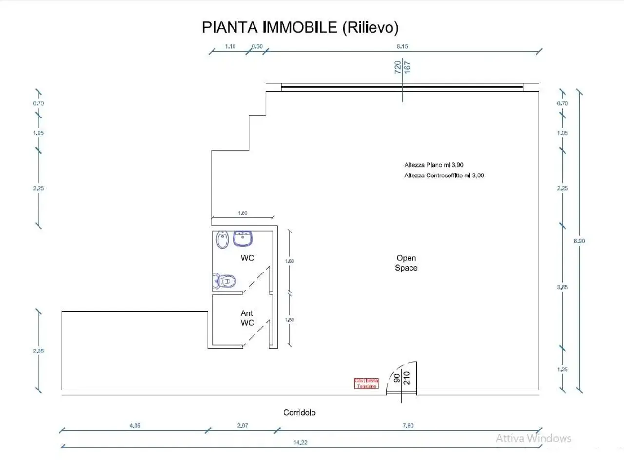 Ufficio in Via Lucrezia della Valle , Catanzaro, {3} - Planimetria 1