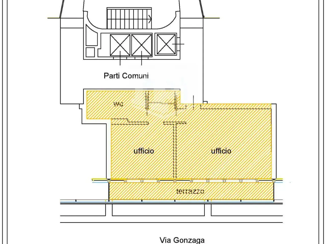 Ufficio in Via Maurizio Gonzaga 5, Milano, {3} - Planimetria 1
