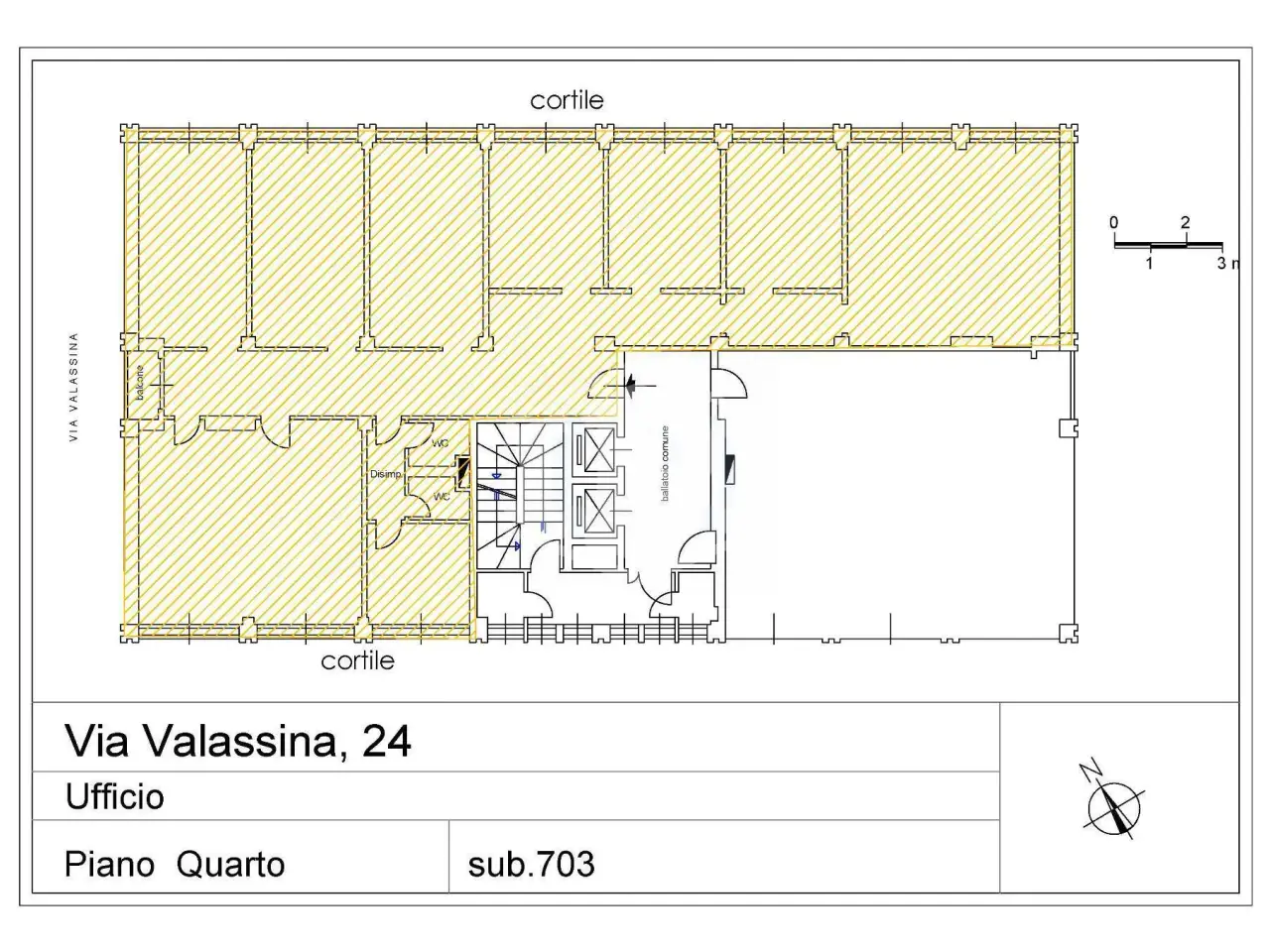 Ufficio in Via Valassina 24, Milano, {3} - Planimetria 1