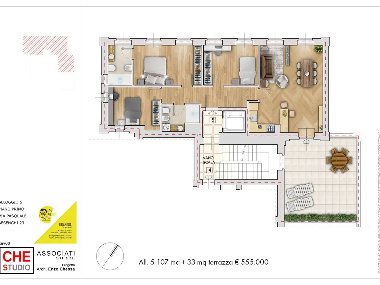 Quadrilocale in vendita, Via Pasquale Besenghi 23, Trieste - Planimetria 1