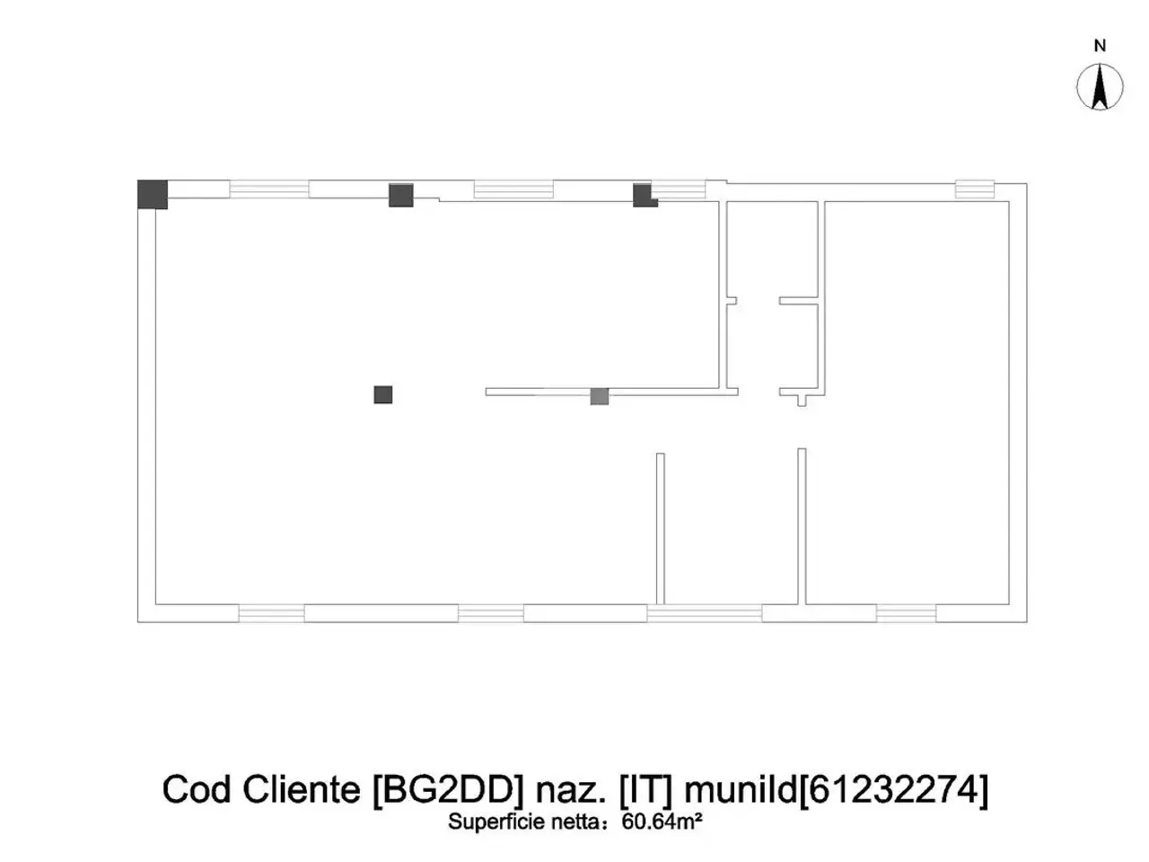 Negozio in Via Filippo Corridoni 1, Romano Di Lombardia, {3} - Planimetria 1