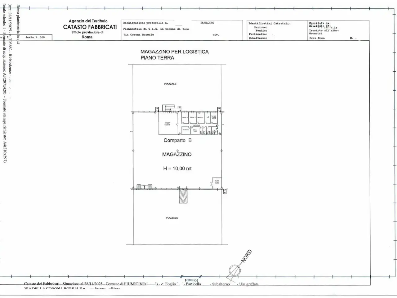 Capannone in Via della Corona Boreale , Fiumicino, {3} - Planimetria 1