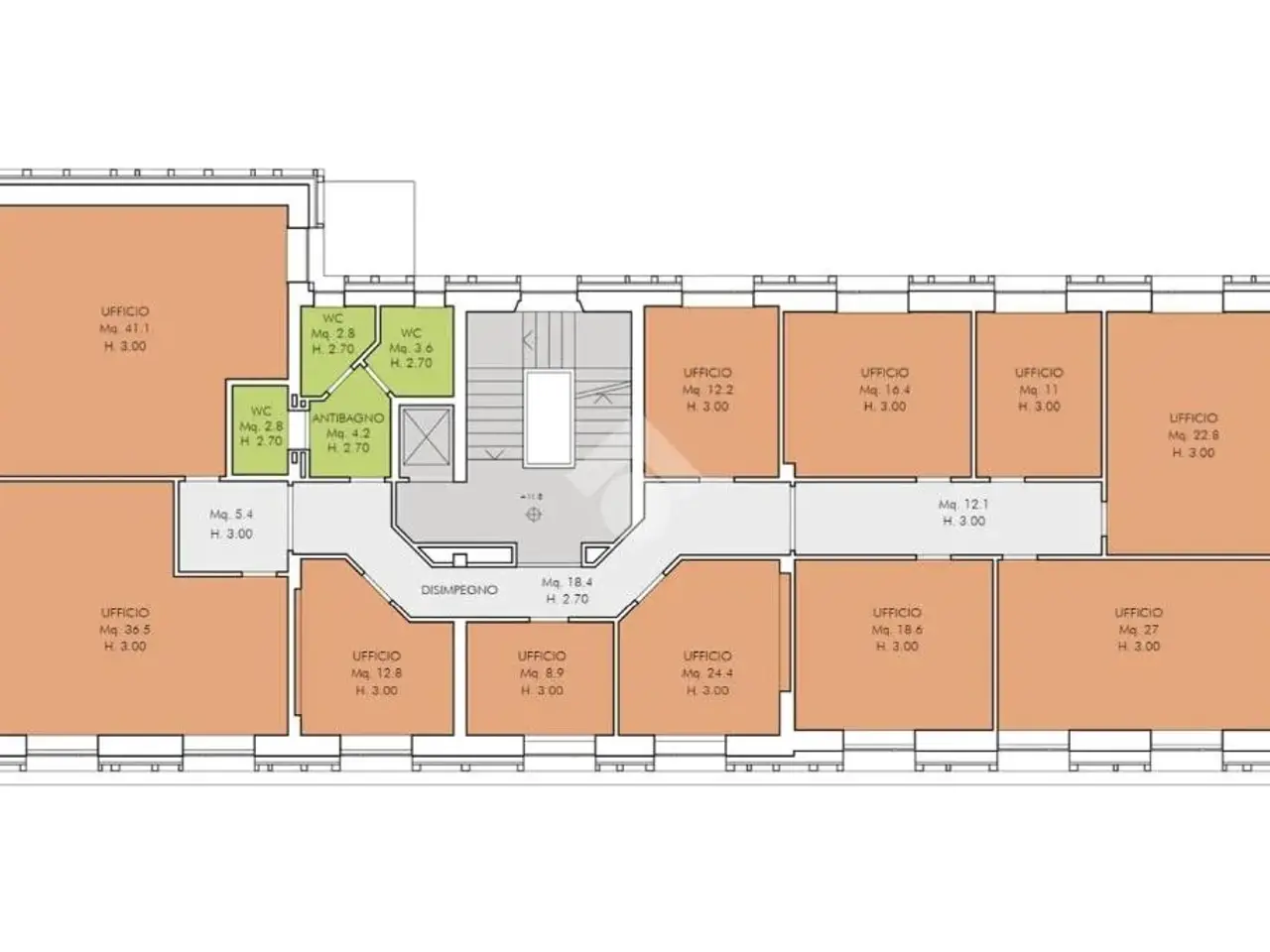 Ufficio in Viale Amerigo Vespucci 58, Rimini, {3} - Planimetria 1