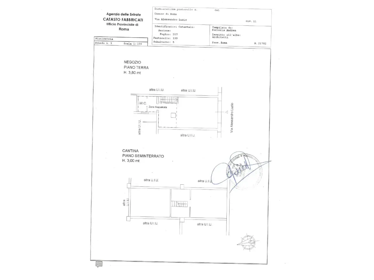 Negozio in Via Alessandro Luzio 11, Roma, {3} - Planimetria 1