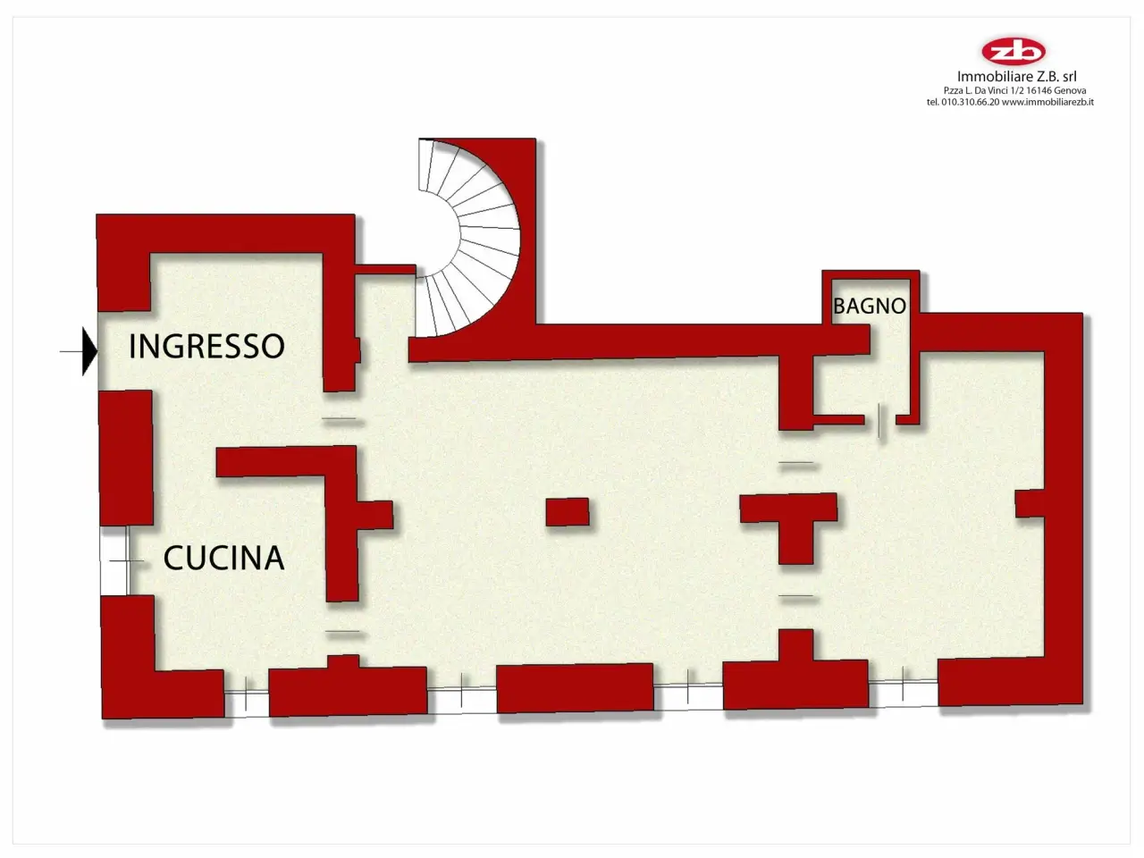 Negozio in Gaetano Colombo, Genova, {3} - Planimetria 1