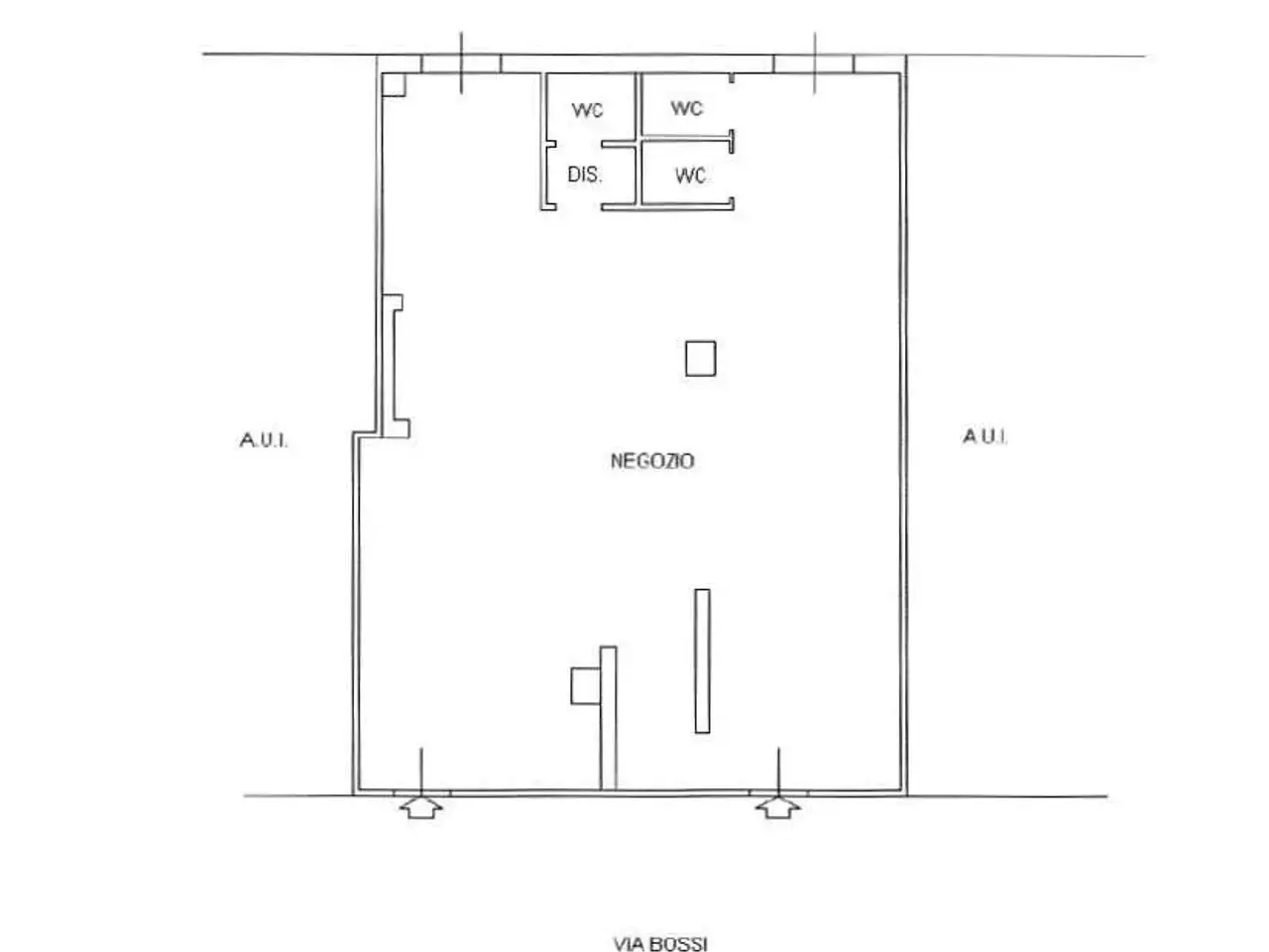 Negozio in Via Bossi 19, Saronno, {3} - Planimetria 1