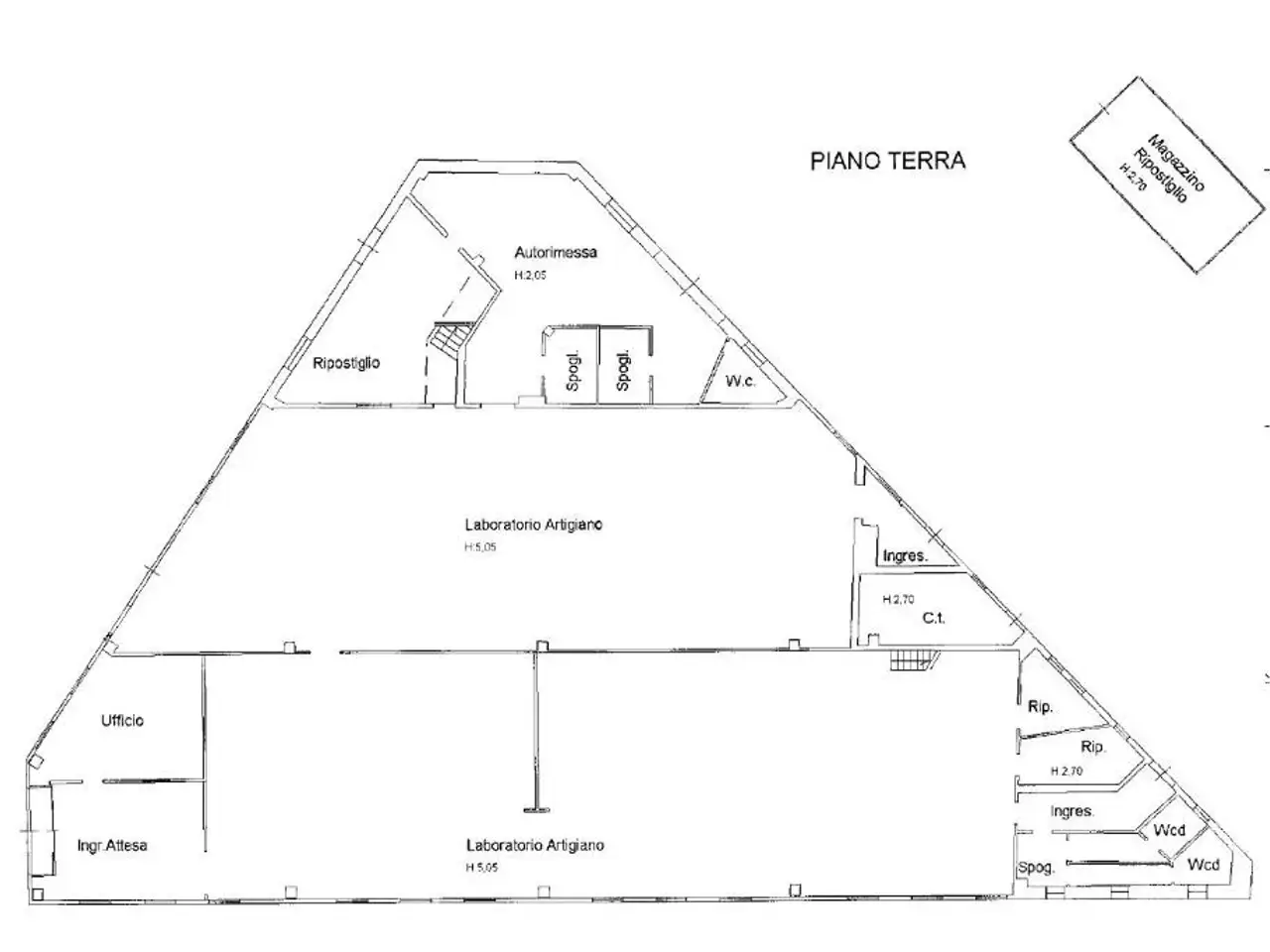 Capannone in Via Bellaria 36, San Mauro Pascoli, {3} - Planimetria 1