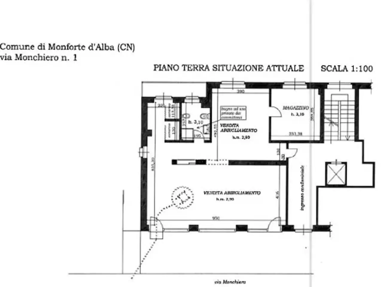 Abbigliamento in Via Monchiero 1, Monforte D'Alba, {3} - Planimetria 1