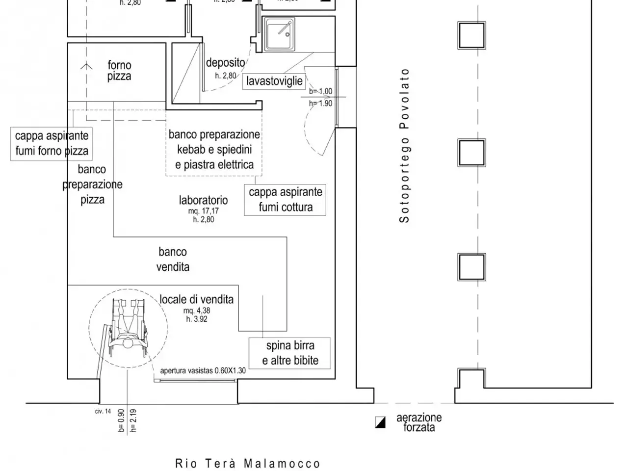 Negozio in Rio Terà 14, Venezia, {3} - Planimetria 1