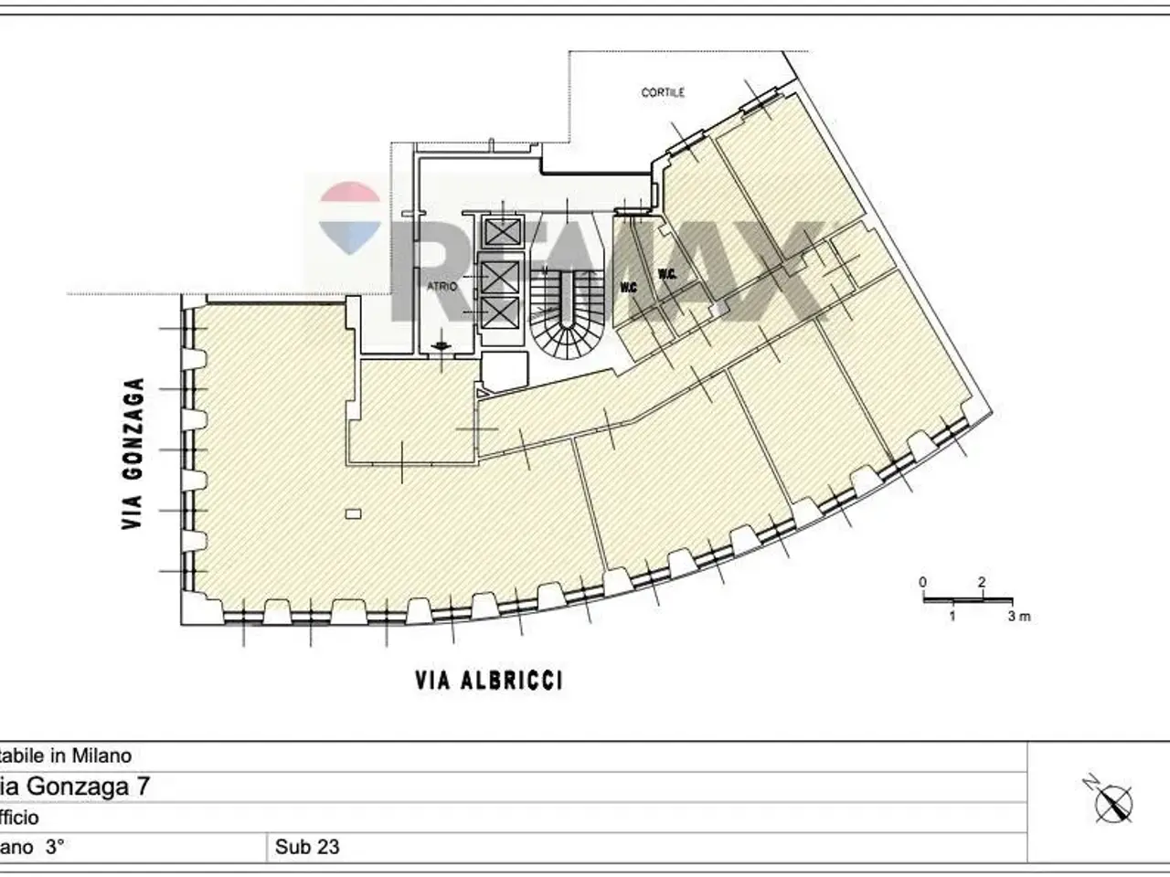 Ufficio in Via Maurizio Gonzaga 7, Milano, {3} - Planimetria 1