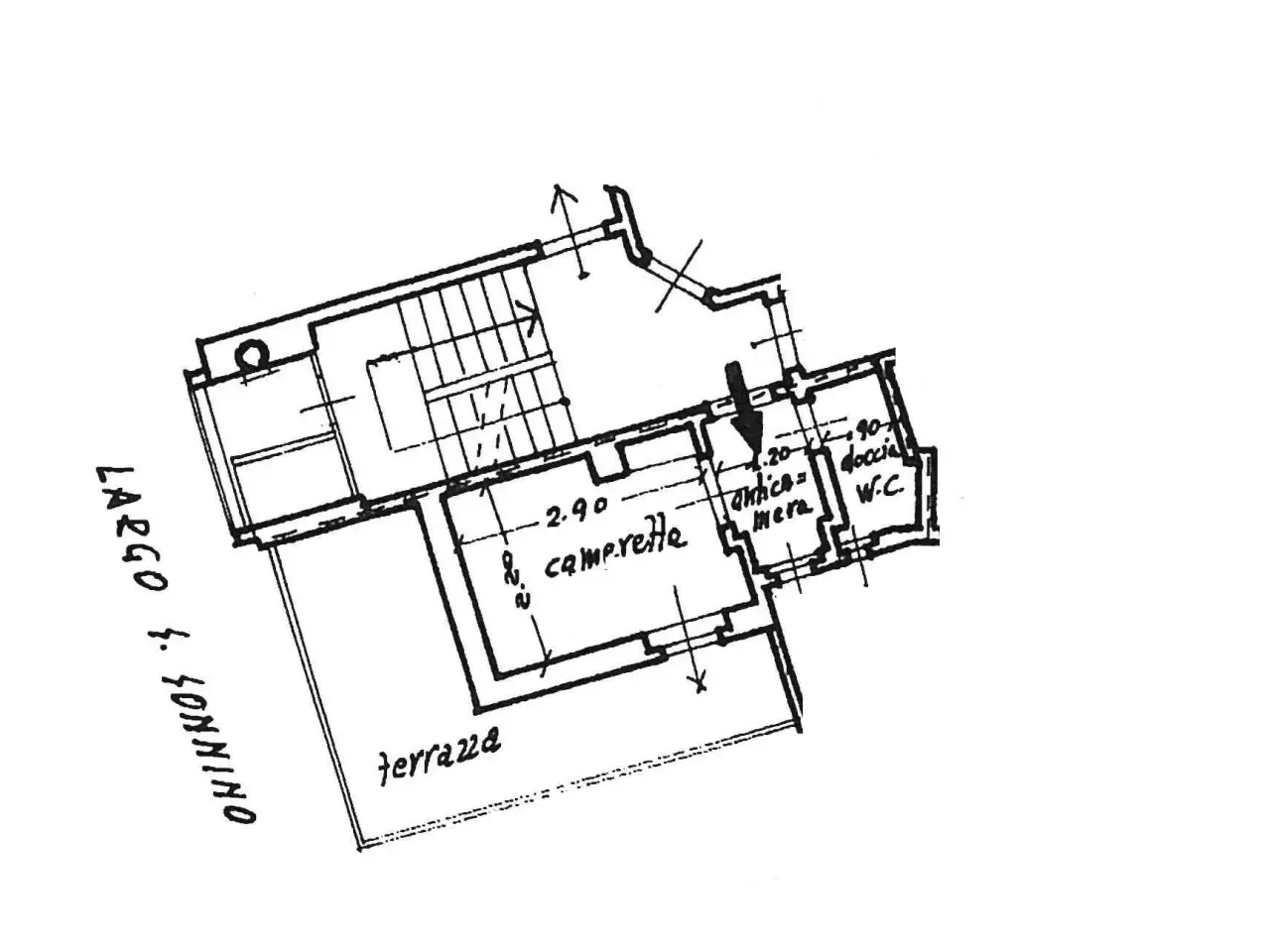 Monolocale in affitto, Largo Giorgio Sidney Sonnino 9, Trieste - Planimetria 1