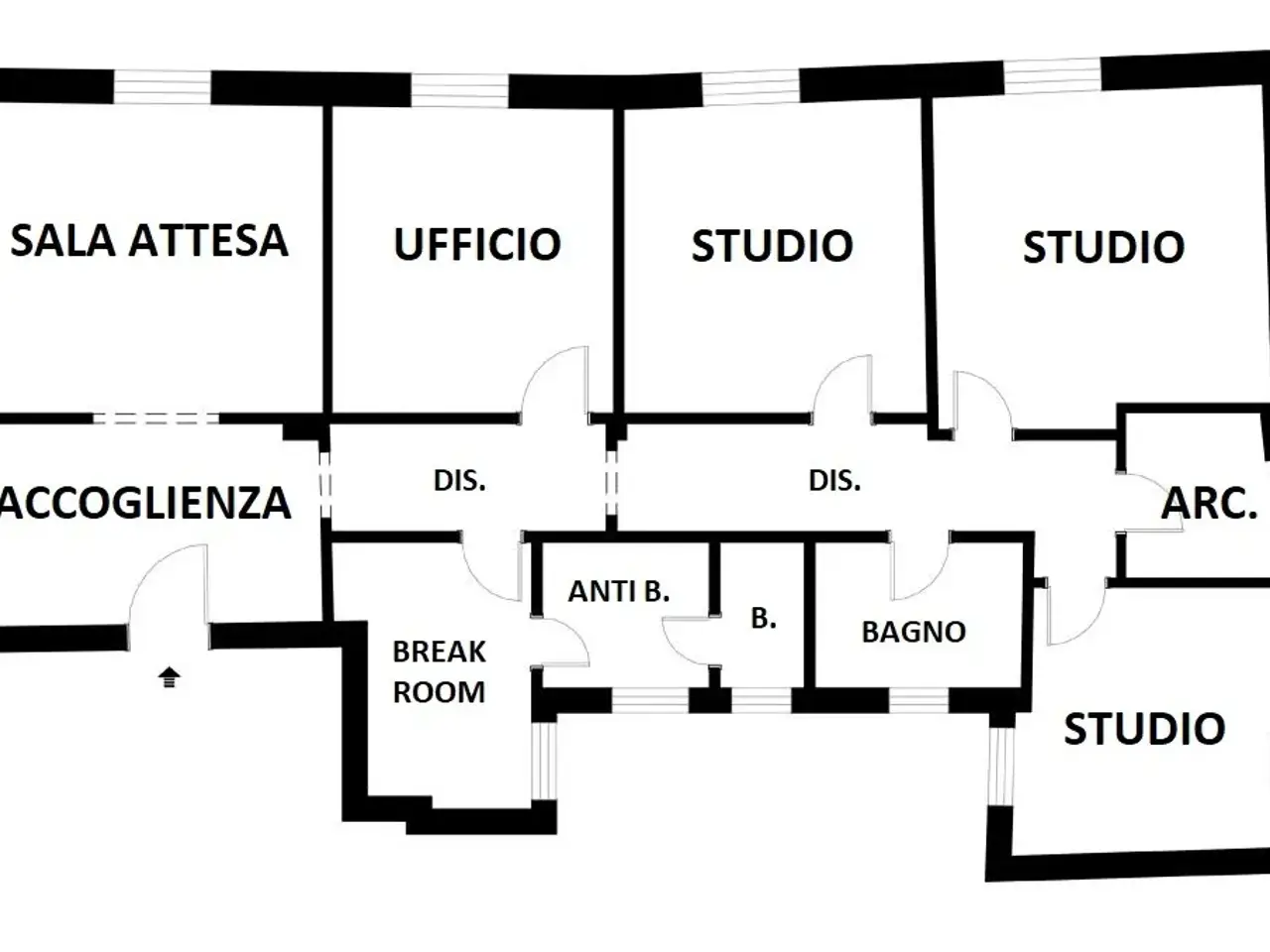 Ufficio in Via Zamboni, Bologna, {3} - Planimetria 1