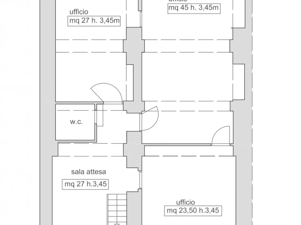 Ufficio in Piazza Vittorio Veneto, Firenze, {3} - Planimetria 1