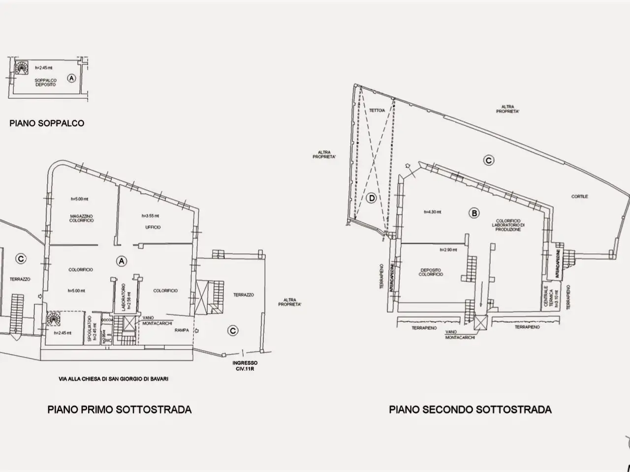 Palazzina commerciale in Via San Giorgio di Bavari, Genova, {3} - Planimetria 1