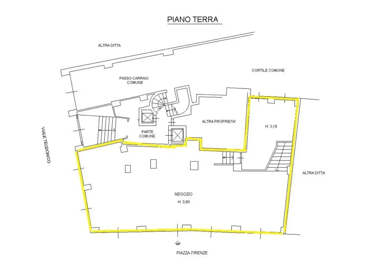 Negozio in Piazza Firenze, Milano, {3} - Planimetria 1