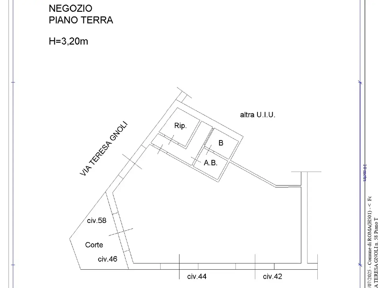 Negozio in Via Teresa Gnoli 58, Roma, {3} - Planimetria 1