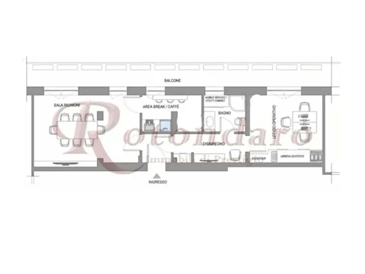 Ufficio in V. Giuseppe Dezza, Milano, {3} - Planimetria 1