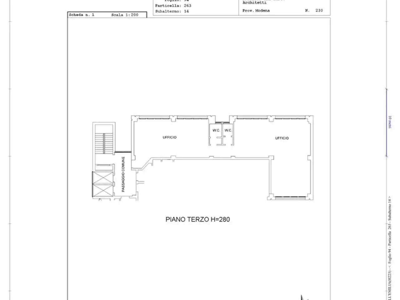 Ufficio in Via Meuccio Ruini 74/l, Reggio nell'Emilia, {3} - Planimetria 1