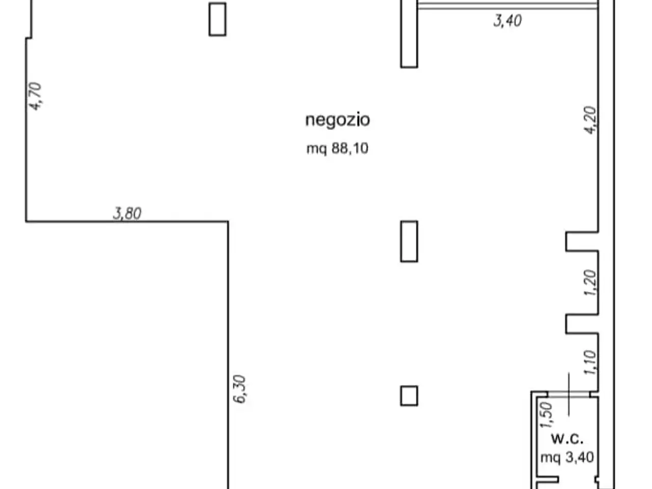 Negozio in dei Cappuccini, Empoli, {3} - Planimetria 1