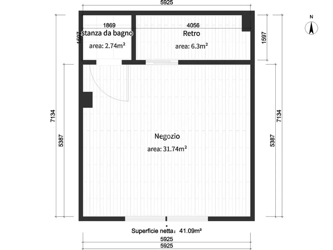 Negozio in Via Camillo Biseo, Brescia, {3} - Planimetria 1