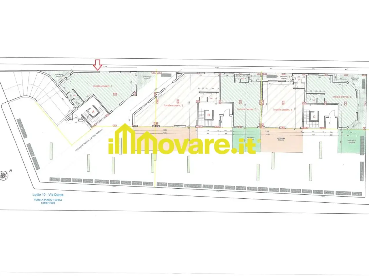 Negozio in Piazza Cavalier Michele Roberto, Triggiano, {3} - Planimetria 1