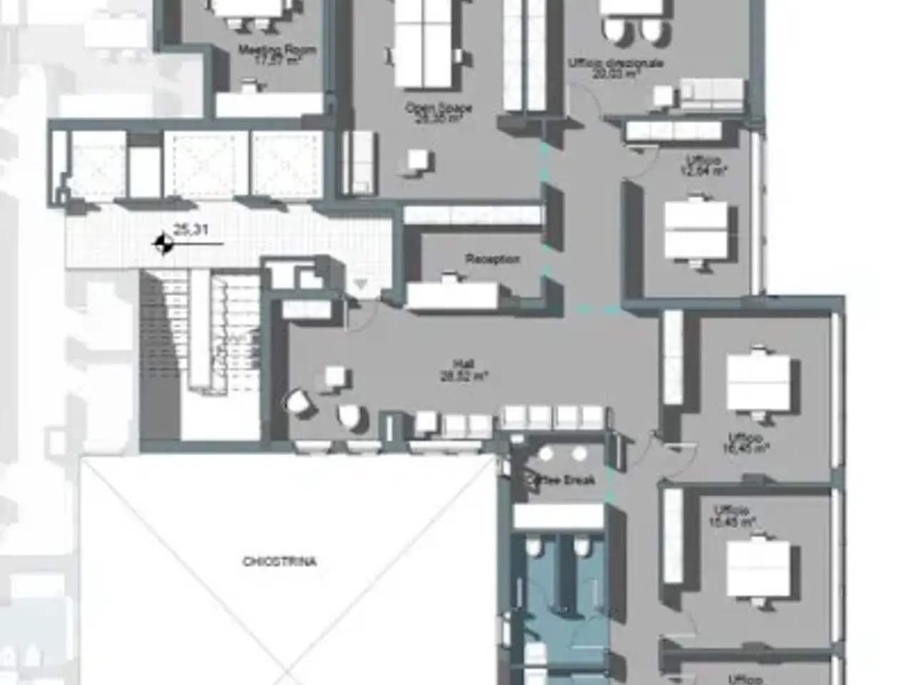 Ufficio in Via Cristoforo Colombo 456, Roma, {3} - Planimetria 1