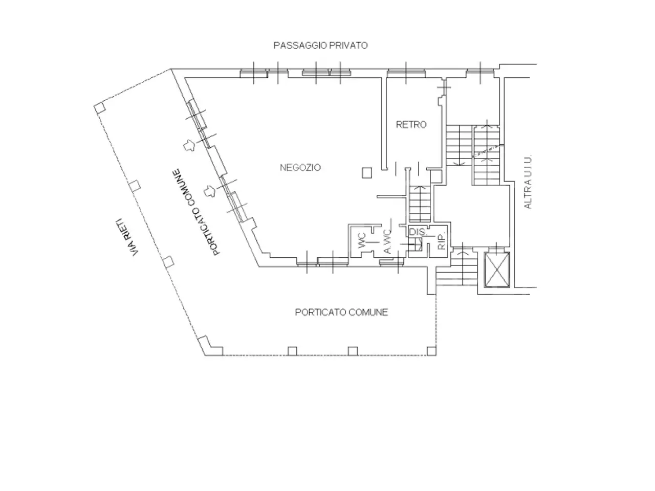 Negozio in Via Rieti, Grugliasco, {3} - Planimetria 1