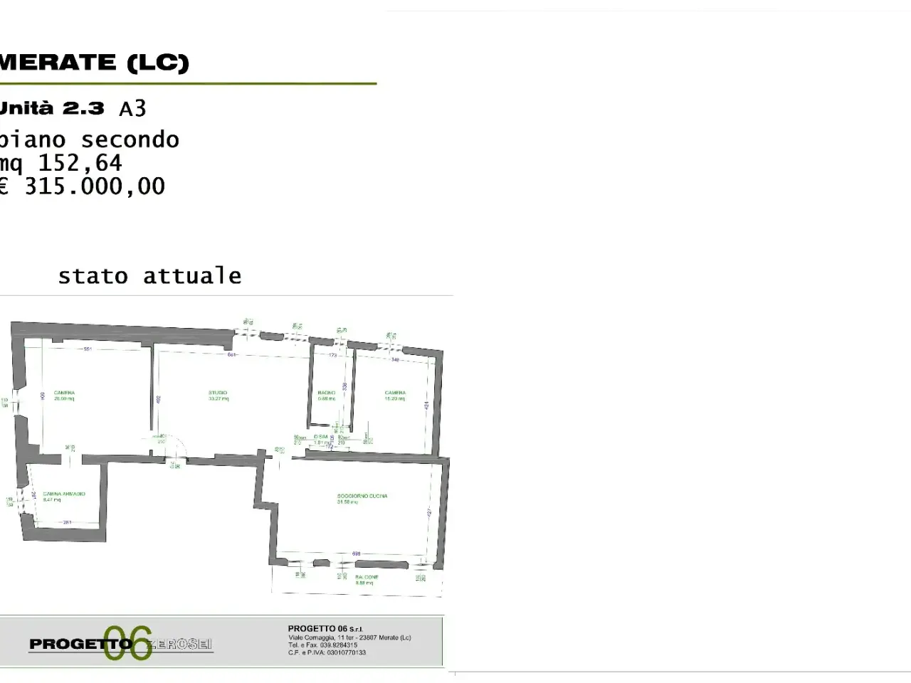 Ufficio in Via Collegio Manzoni 8, Merate, {3} - Planimetria 1