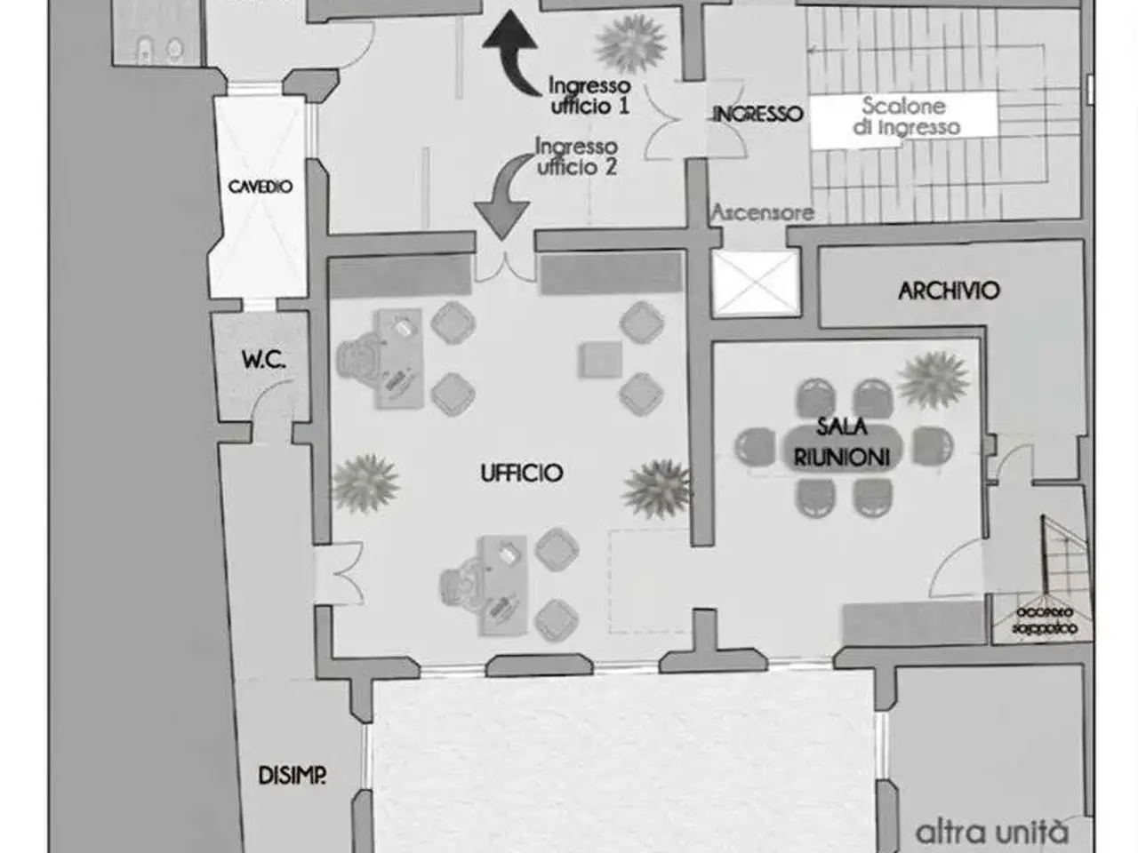 Ufficio in Via Emilia San Pietro, Reggio Emilia, {3} - Planimetria 1