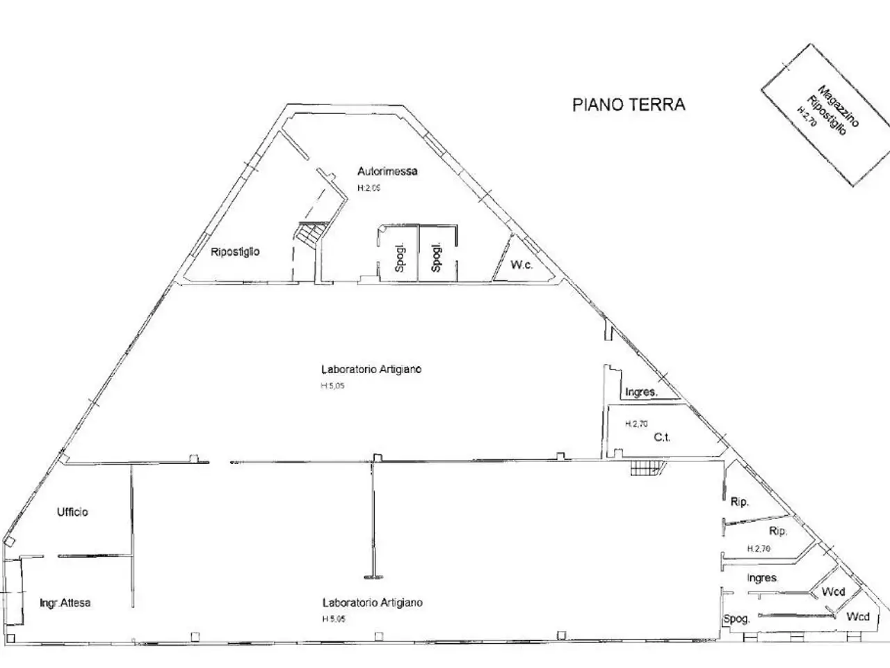 Capannone in Via Bellaria 36, San Mauro Pascoli, {3} - Planimetria 1