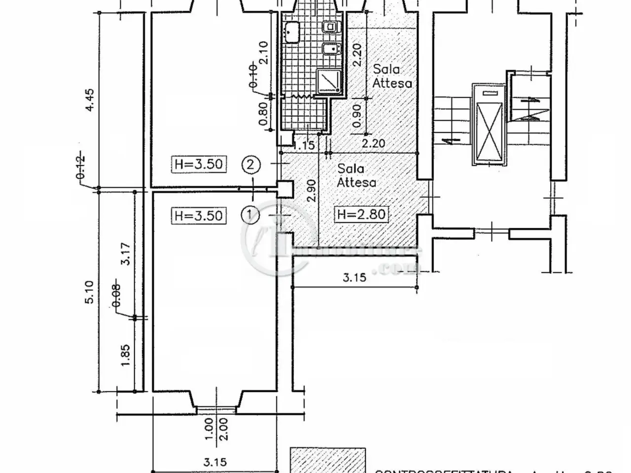 Ufficio in Via Francesco Ferrucci 22, Milano, {3} - Planimetria 1