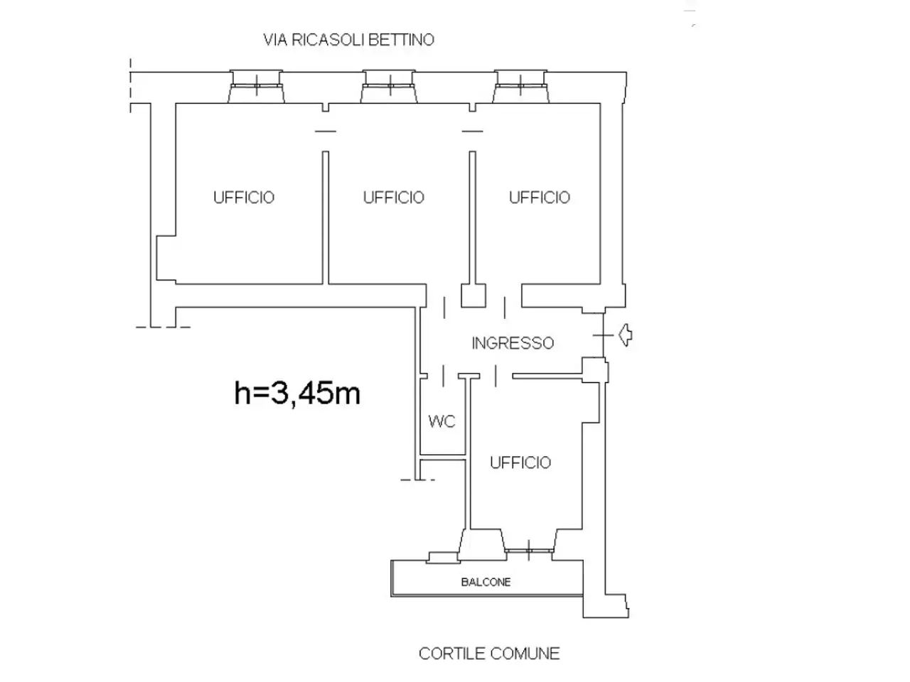 Ufficio in Via Ricasoli, Torino, {3} - Planimetria 1